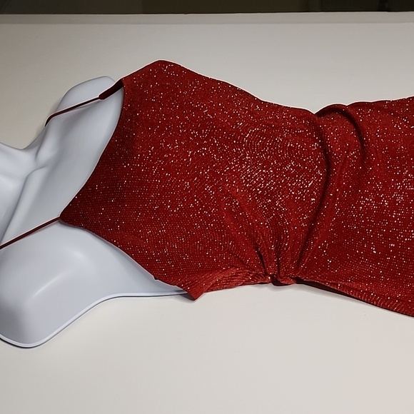 City Triangles Red/Burgundy Glitter, Formal, Prom Dress, Size Small - Picture 4 of 7